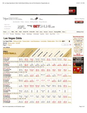 vegas insider nfl spreads|Vegas Odds .